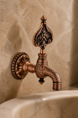 Bakır Bronz Kurna Musluğu Retro Özel Tasarım Rustik Hamam Kurna Musluğu