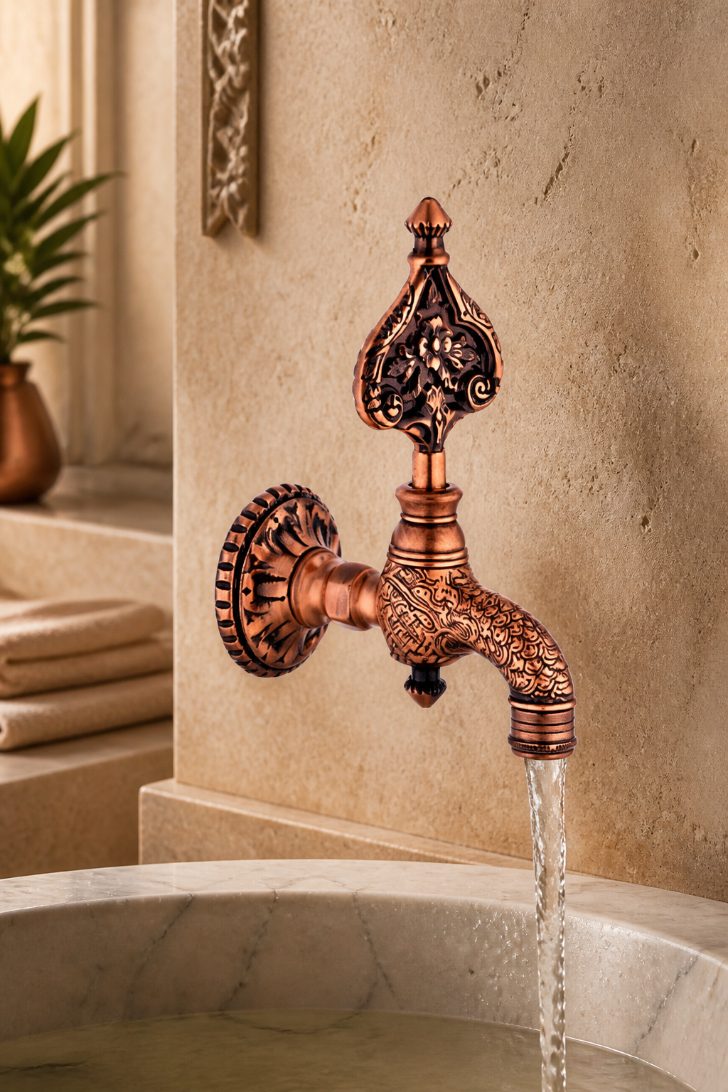 Bakır Bronz Kurna Musluğu Retro Özel Tasarım Rustik Hamam Kurna Musluğu