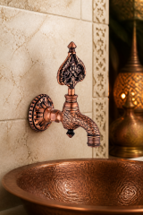 Bakır Bronz Kurna Musluğu Retro Özel Tasarım Rustik Hamam Kurna Musluğu