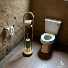 Antik Gold Tuvalet Kağıtlık ve Fırça Seti Pirinç Banyo Aksesuarı Seti Eskitme Gold Ayaklı Set