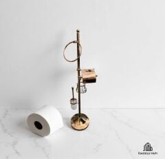 Bakır Tuvalet Kağıtlığı Klozet Fırçası ve Havluluk Bronz Komple Banyo Seti Pirinç Materyal