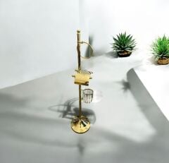 Gold Tuvalet Kağıtlığı Gold Tuvalet Fırçası Gold Havluluk Ayaklı Komple Set Pirinç Materyal