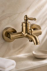 Antik Gold Rustik Banyo Bataryası Retro Duş Armatürü Pirinç Paslanmaz Eskitme Gold Batarya