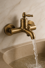 Antik Gold Rustik Banyo Bataryası Retro Duş Armatürü Pirinç Paslanmaz Eskitme Gold Batarya