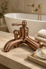 Mat Bakır Rustik Banyo Bataryası Retro Duş Armatürü Pirinç Paslanmaz Mat Bronz Batarya