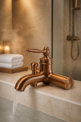 Mat Bakır Rustik Banyo Bataryası Retro Duş Armatürü Pirinç Paslanmaz Mat Bronz Batarya