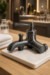 Antrasit Gri Rustik Banyo Bataryası Retro Duş Armatürü Pirinç Paslanmaz Mat Antrasit Batarya