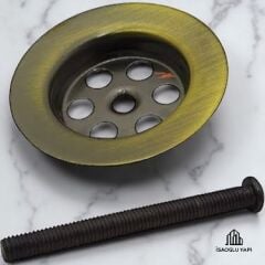 Antik Gold Lavabo Gideri Eskitme Süzgeç Antik Gold Vida Dahil