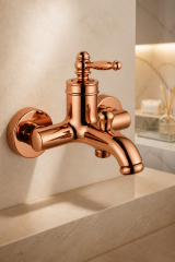 Rose Bakır Rustik Banyo Bataryası Retro Duş Armatürü Pirinç Paslanmaz Bakır Bronz Batarya