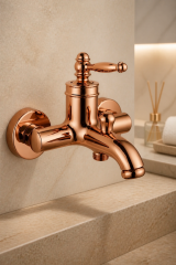 Rose Bakır Rustik Banyo Bataryası Retro Duş Armatürü Pirinç Paslanmaz Bakır Bronz Batarya