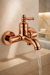 Rose Bakır Rustik Banyo Bataryası Retro Duş Armatürü Pirinç Paslanmaz Bakır Bronz Batarya