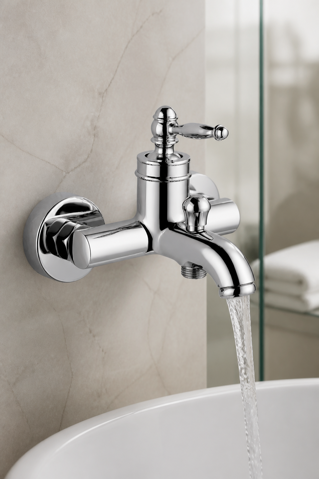 Gümüş Krom Rustik Banyo Bataryası Retro Duş Armatürü Pirinç Paslanmaz Silver Krom Batarya
