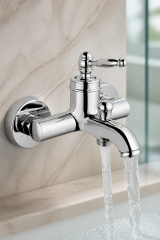Gümüş Krom Rustik Banyo Bataryası Retro Duş Armatürü Pirinç Paslanmaz Silver Krom Batarya