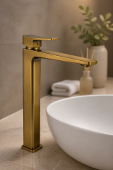 Antik Gold Yağmur Çanak Lavabo Bataryası Premium Eskitme Gold Çanak Lavabo Uyumlu Lavabo Armatürü