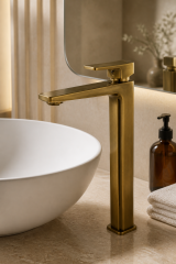 Antik Gold Yağmur Çanak Lavabo Bataryası Premium Eskitme Gold Çanak Lavabo Uyumlu Lavabo Armatürü