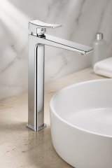 Gümüş Krom Yağmur Çanak Lavabo Bataryası Premium Silver Gümüş Çanak Lavabo Uyumlu Lavabo Armatürü