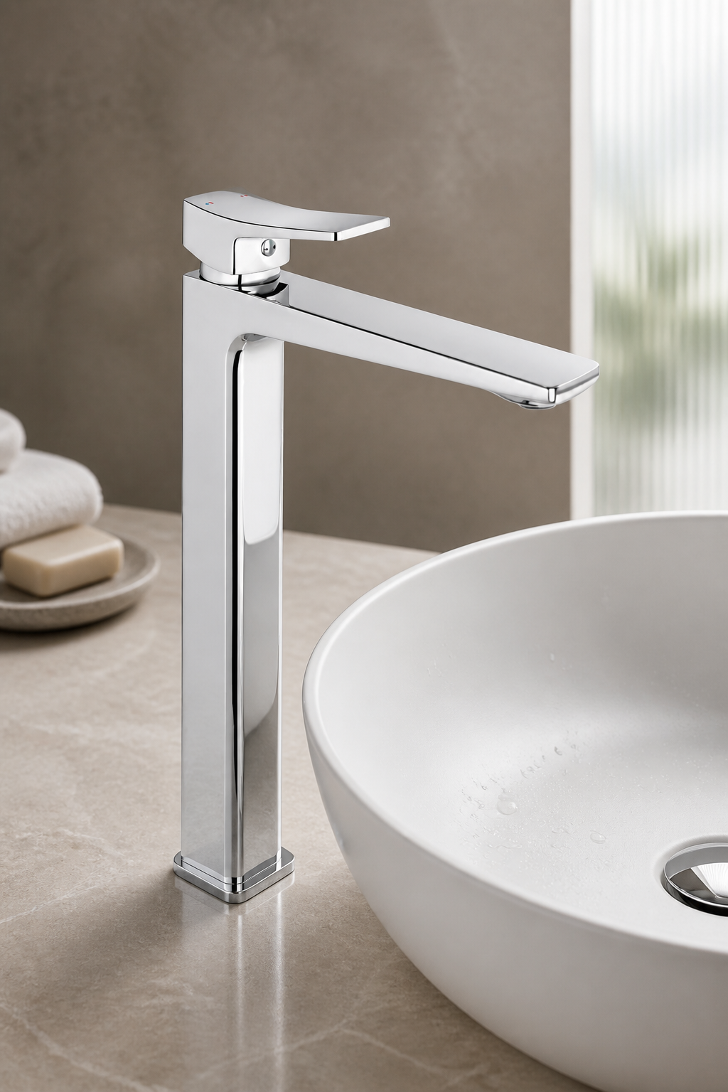 Gümüş Krom Yağmur Çanak Lavabo Bataryası Premium Silver Gümüş Çanak Lavabo Uyumlu Lavabo Armatürü