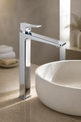 Gümüş Krom Yağmur Çanak Lavabo Bataryası Premium Silver Gümüş Çanak Lavabo Uyumlu Lavabo Armatürü