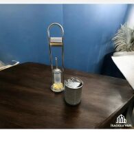 Banyo Çöp Kovası Ayaklı Klozet Fırçalık Ayaklı Tuvalet Kağıtlık Banyo Aksesuar Seti Pirinç Materyal