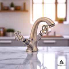 Eskitme Musluk Antik Lavabo Bataryası Özel Seri Vintage Armatür