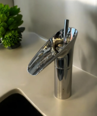 Krom Şelale Musluk Nostaljik Tasarım Şelale Lavabo Bataryası