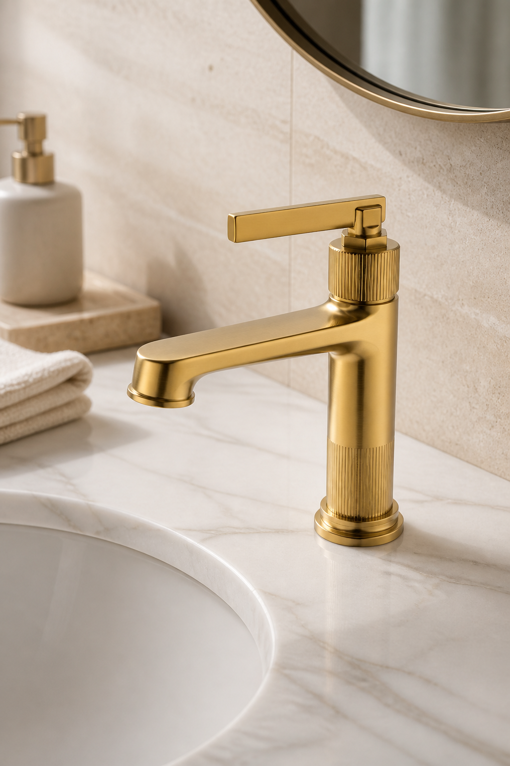 Mat Gold Retro Lavabo Bataryası Vintage Mat Altın Banyo Lavabo Armatür Fırçalanmış Gold