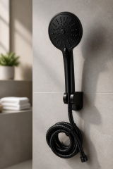 Siyah Duş Seti ve Alt Banyo Bataryası Seti Mat Siyah Fonksiyonlu Tazzikleme Özellikli Duş Sistemi