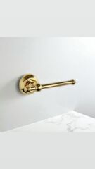 Gold Tuvalet Kağıtlığı Vintage Tasarım Pirinç Materyal Gold Kağıtlık