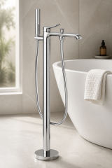 Silver Gümüş Küvet Bataryası Küvetler İçin Uygun Yüksek Model Banyo Armatürü Krom Gümüş
