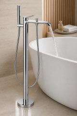 Silver Gümüş Küvet Bataryası Küvetler İçin Uygun Yüksek Model Banyo Armatürü Krom Gümüş