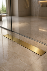 Mat Gold Duş Kanalı 40 Cm Lineer Duş Gideri Antibakteriyal Koku Yapmayan Tasarım Mat Altın Renk