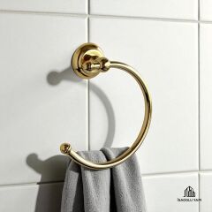 Gold Havluluk Klasik Vintage Tasarım Pirinç Materyal Paslanmaz Gold Banyo Havluluğu
