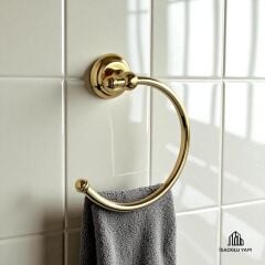 Gold Havluluk Klasik Vintage Tasarım Pirinç Materyal Paslanmaz Gold Banyo Havluluğu