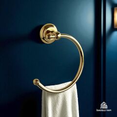 Gold Havluluk Klasik Vintage Tasarım Pirinç Materyal Paslanmaz Gold Banyo Havluluğu