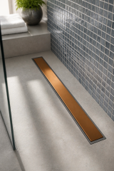 Bakır Bronz Duş Kanalı 40 Cm Lineer Duş Gideri Antibakteriyal Koku Yapmayan Tasarım Bronz Renk