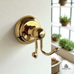 Gold Bornozluk Vintage Seri İkili Askılık Pirinç Malzeme Gold Askılık