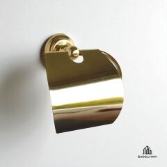 Gold Tuvalet Kağıtlık Vintage Klasik Model Kapaklı Kağıtlık Gold Pirinç