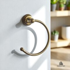 Antik Gold Havluluk Klasik Vintage Tasarım Pirinç Materyal Mat Siyah Banyo Havluluk