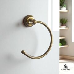 Antik Gold Havluluk Klasik Vintage Tasarım Pirinç Materyal Mat Siyah Banyo Havluluk