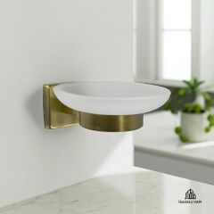 Antik Gold Sabunluk Pirinç Malzeme Eskitme Banyo Sabunluk