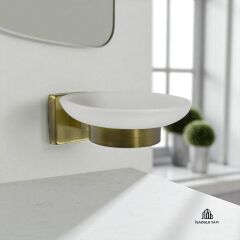 Antik Gold Sabunluk Pirinç Malzeme Eskitme Banyo Sabunluk