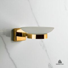 Gold Sabunluk Etejerli Premium Altın Sabunluk Pirinç Malzeme