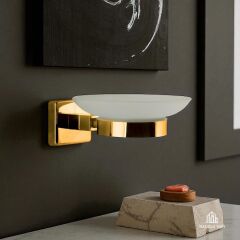 Gold Sabunluk Etejerli Premium Altın Sabunluk Pirinç Malzeme