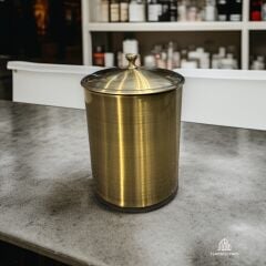 Antik Gold Manuel Çöp Kovası Antik Eskitme Çöp Kovası