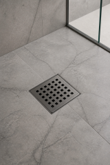 Antrasit Gri Yer Süzgeci Antibakteriyal Koku Giderme Özellikli Antrasit Gri Renk Banyo Gideri