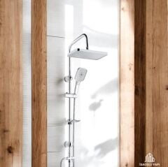 Banyo Duş Seti Hybrid Diktörtgen Tasarım Paslanmaz Tepe Yağmurlama Sistemi