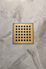 Mat Gold Yer Süzgeci Antibakteriyal Koku Giderme Özellikli Mat Altın Fırçalanmış Renk Banyo Gideri