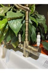 Mat Gold Arıtmalı Mutfak Bataryası Mat Antik Gold Arıtıcılı Musluk Zen Design Armatür