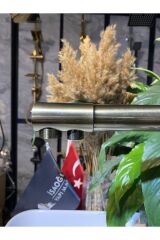 Antik Gold Arıtmalı Batarya Mat Gold Arıtıcılı Evye Musluğu Antik Eskitme Batarya