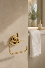 Gold Tuvalet Kağıtlığı Retro Tasarım Komple Pirinç Paslanmaz Açık Banyo Tuvalet Kağıtlık Altın Renk